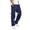 Blue, variant on Fathers Day Gifts Mens Sweatpants Casual Waist Color Sports Hat Multi Woven Pocket Foot Rope Solid Pants Street Cargo Tie