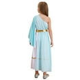 thumbnail image 2 of Jhaoyu Lyrical Dance Dress for Girls One Shoulder Ruffles Greek Nymph Toga Gown Light Blue 8, 2 of 7