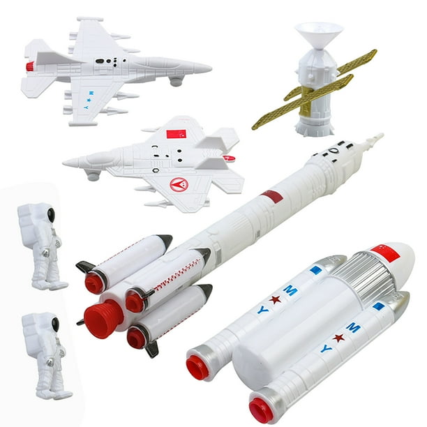 Juegos de modelos espaciales, 7 piezas: transbordadores espaciales, astronautas, figuritas de satélites, exploración espacial para niños y niñas