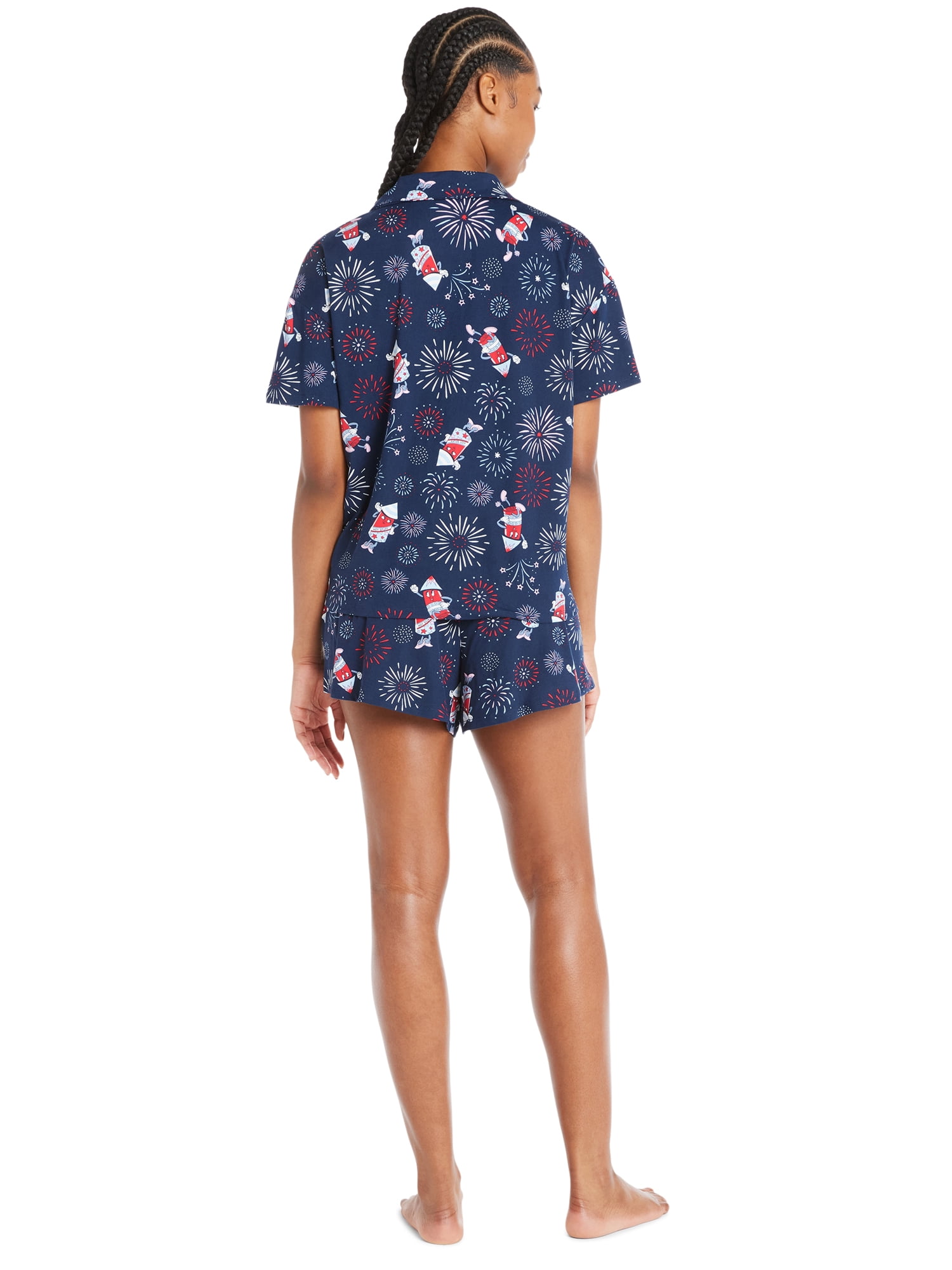 Way to Celebrate Women’s Americana Shorty Pajama Set, 2-Piece, Sizes XS to 3X