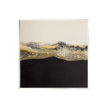 Stupell Industries Glam & Black Splash Abstract Painting Unframed Art Print Wall Art, 12 x 12