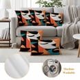 thumbnail image 6 of Pack of 2 Outdoor Pillow Covers 20x12 Inch Waterproof Color Block Throw Pillow Covers,Decorative Couch Pillow Shams Protectors Orange Teal Black Contemporary Abstract Patio Pillowcases Cushion Covers, 6 of 8