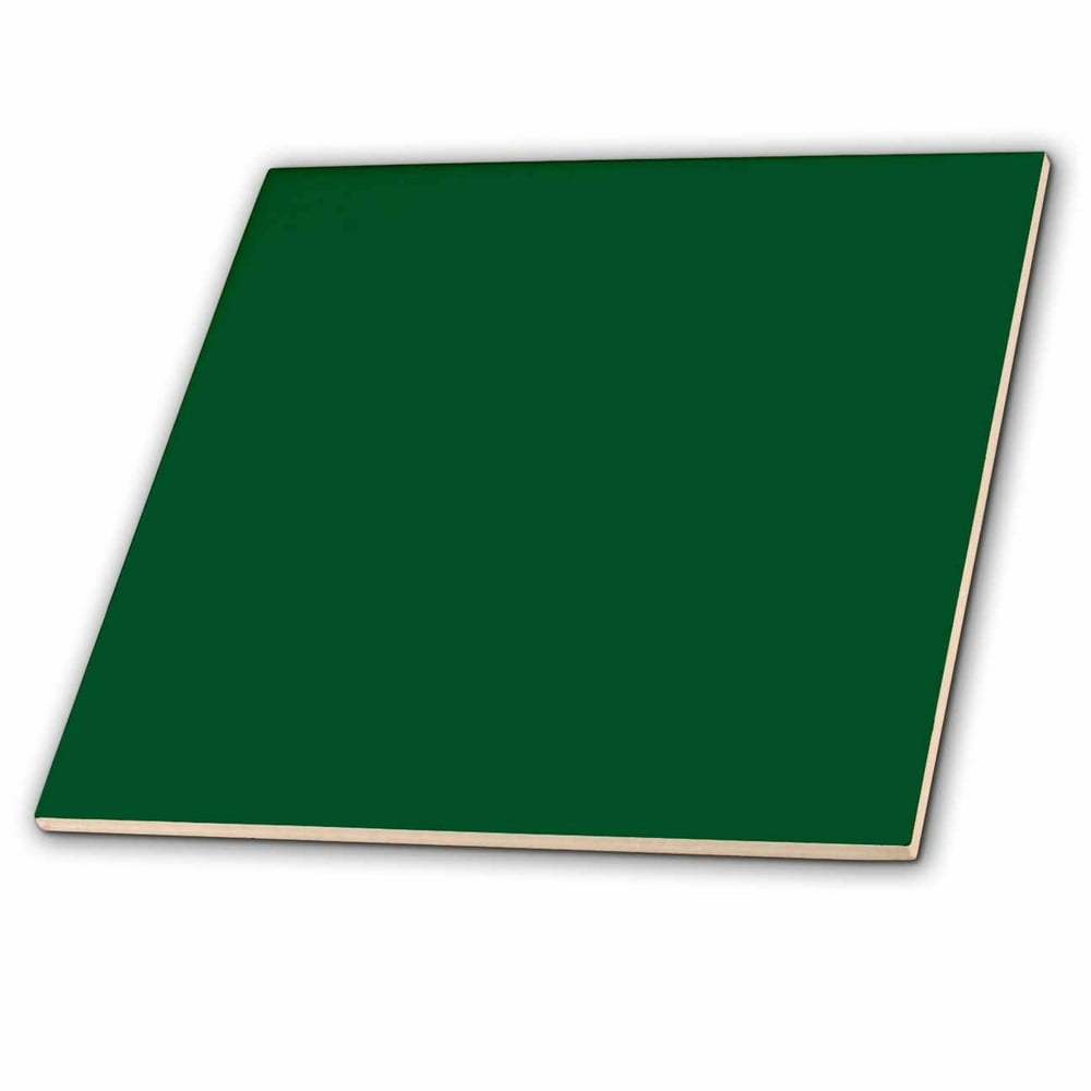 3dRose Forest Green Ceramic Tile, 4inch
