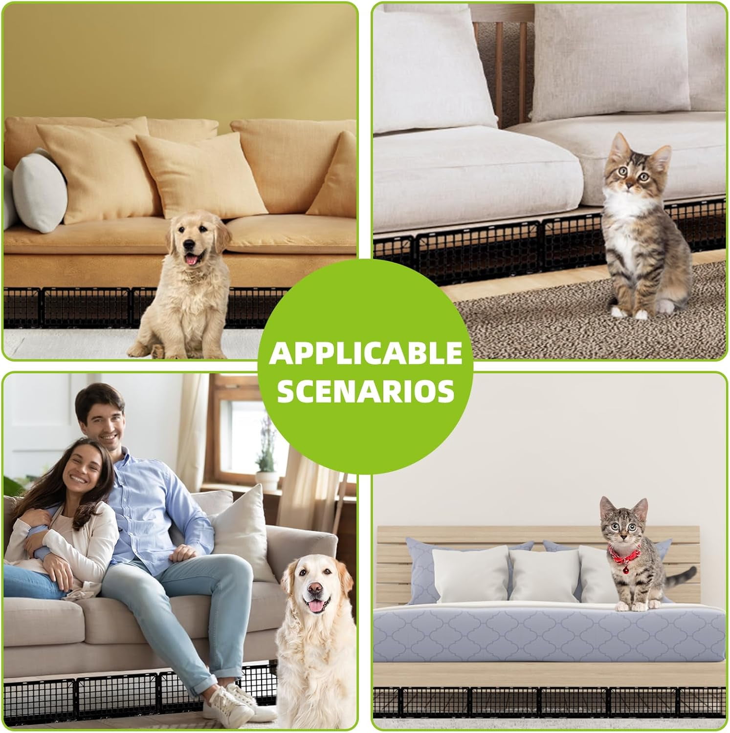 AmzDoer Under Couch Blocker 12 Pack, Under Bed Blocker Prevents Toys & Pets Under Furniture, Ideal for Living Room, Bedroom, Playroom