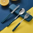thumbnail image 5 of Kumdkd Stainless Steel Portable Cutlery Set - 3-Piece (Chopsticks, Fork, Spoon) Compact Blue Travel Kit for Office Workers, Camping & Picnics, 5 of 8