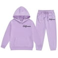 thumbnail image 6 of XEGLSBU Toddler Fall Outfits for Girls 4T-5T City Graphic Hoodie and Jogger for Girls Cute Casual Two Piece Outfit with Letter Print Top and Pants Girls Fall Outfits Size 6-8 a-Purple Size 7-8 Years, 6 of 6