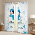 thumbnail image 2 of Manfei Cute Animal Penguin Curtains Pack of 2 (42x84 Each) for Boys Girls,Winter Snowflake Curtains Blackout,Happy Xmas Christmas Bedroom Curtains,Lightweight Room Decor, 2 of 6