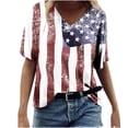 thumbnail image 1 of Blusa de manga corta con cuello en V para mujer, informal, sexy, a la moda, de verano Pompotops hkajfhjk470217, 1 of 5