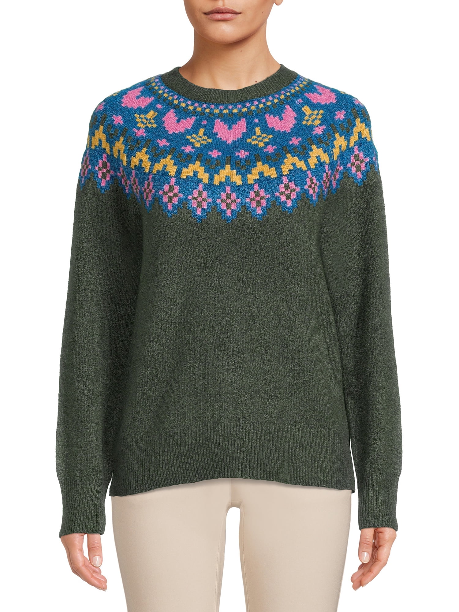 Time and Tru Women's Intarsia Sweater