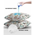 thumbnail image 4 of Pack of 2 Outdoor Pillow Covers, Summer Watercolor Blue Ocean Seashell Waterproof Square Throw Pillowcase Cushion Decorative Pillow Covers for Couch Patio Tent, 20x20 in, 4 of 6
