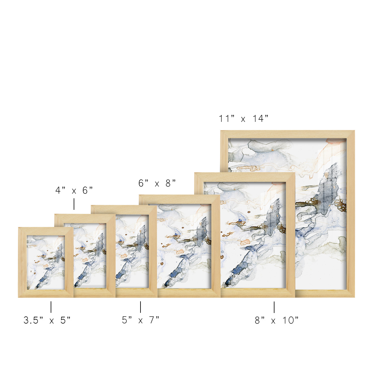 Organic Interlace I -Framed Print w/glass-Natural Wood