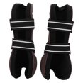 thumbnail image 1 of Protector de pata de caballo, carcasa de PU, botas protectoras elásticas y transpirables para equipo ecuestre, patas delanteras marrones XL, 1 of 5