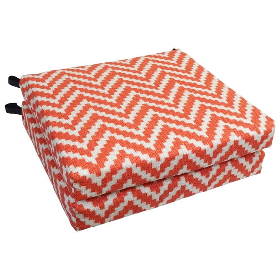 Blazing Needles Square Outdoor Chair Cushion, 20 x 19, Weiland Persimon 2 Count