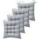thumbnail image 1 of Xiao Hua Juego de 4 cojines cuadrados de capitoné para silla, con lazos, color gris, 45 x 45 x 7,6 cm, 1 of 5