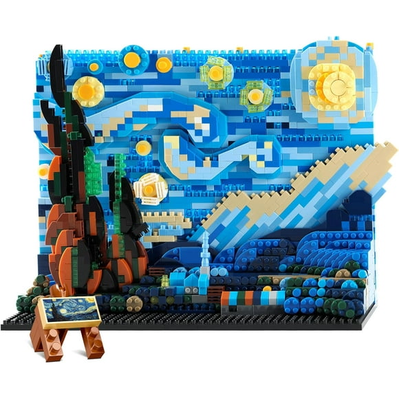 Vincent Van Gogh The Starry Night Painting Building Block Toy compatible with LEGO Wall Art