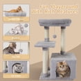 thumbnail image 4 of Lindo árbol para gatos para interiores, torre para gatos, condominio, sisal, postes rascadores con plataforma de salto, muebles para gatos, centro de actividades, casa de juegos, gris, 4 of 7