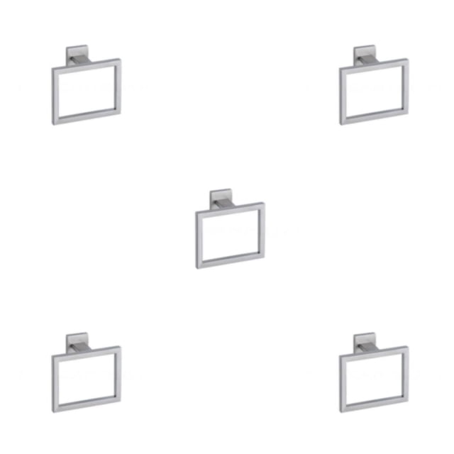 stanreset 1/2/3/5 Bathroom Hardware Set Stainless Steel Towel Bar Ring Paper Holder Multifunction Robe Hook Modern Style Rack Kit Silver ring 5PCS