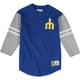 thumbnail image 1 of Mitchell & Ness Camiseta Henley de los Chicago Cubs para hombre, azul, grande, 1 of 1