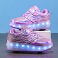 thumbnail image 5 of Kids Wheels Shoes with Lights Rechargeable Roller Skates Shoes Retractable Wheels Shoe LED Flashing Sneakers for Girls Boys Gift, 5 of 14