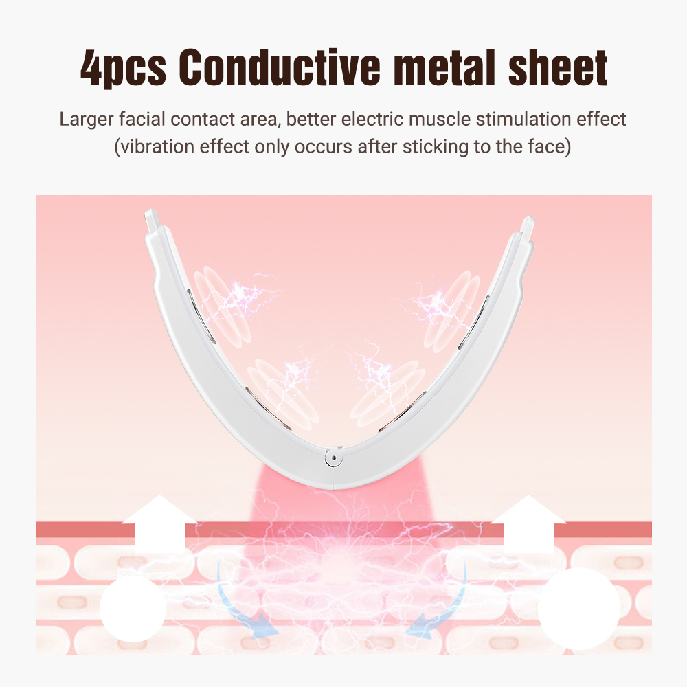 Flaremore Electric V Face Shaping Machine, Micro-Current Face Massager V-Line Up Lift Belt Machine, Red Blue Light Facial Lifting Device Double Chin Shaping Massager for Face Skin Care,White