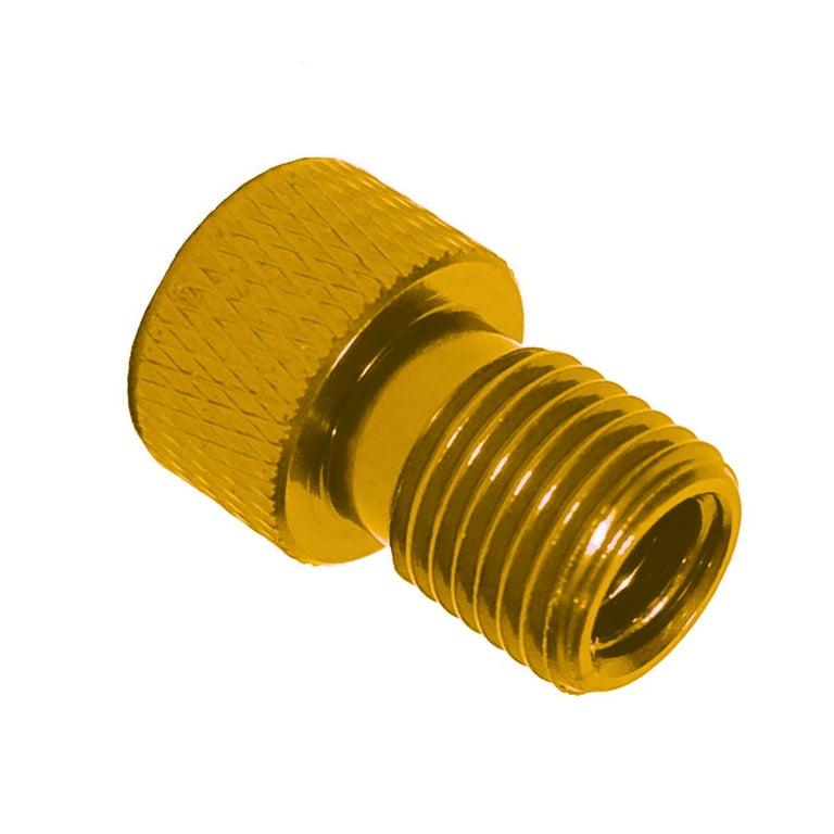 Gold Presta Valve Adapter Converts Presta Valves to Standard Schrader Valve Use