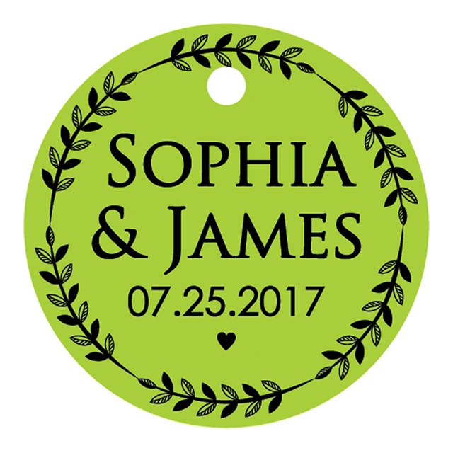 100 PCS Custom Made Round Hang Tags Personalized Wedding Favor Gift Paper Tags