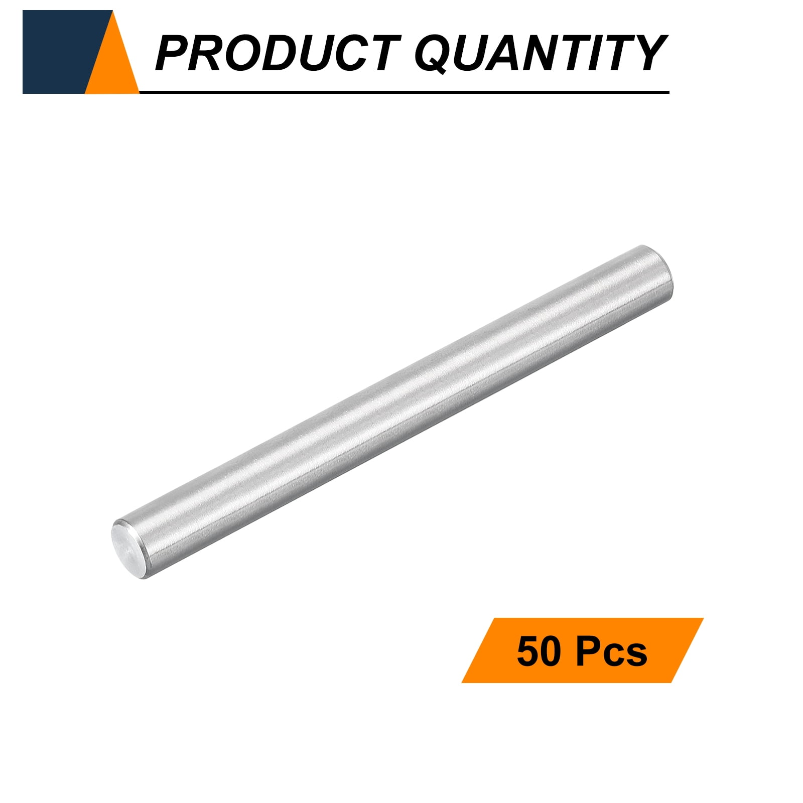 Uxcell 50pcs Dowel Pins M6(6mm) x 60mm 304 Stainless Steel Cylindrical Shelf Support Peg Pin Rod Fasten Elements for Metal Devices Wood Furniture DIY Installation, Silver