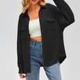 thumbnail image 4 of LOVZFMLL Vestes pour Femmes Cardigan en Velours Côtelé à Boutons Manches Longues Col Rabattu Chemise Ample Rembourrée avec Poche, 4 of 6
