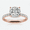 Pink, variant on Solitaire Ring 2.65 Carat Cushion Cut Moissanite Silver 2.658K Rose Gold Plated Engagement Ring for Women