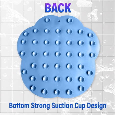 Shower Foot Scrubber Mat with Non-Slip Suction Cups,Foot Backs Cleaning Pad Back Washer Exfoliating Bath Wash Pad,Foot Scrubber in Shower Men & Women (Blue)