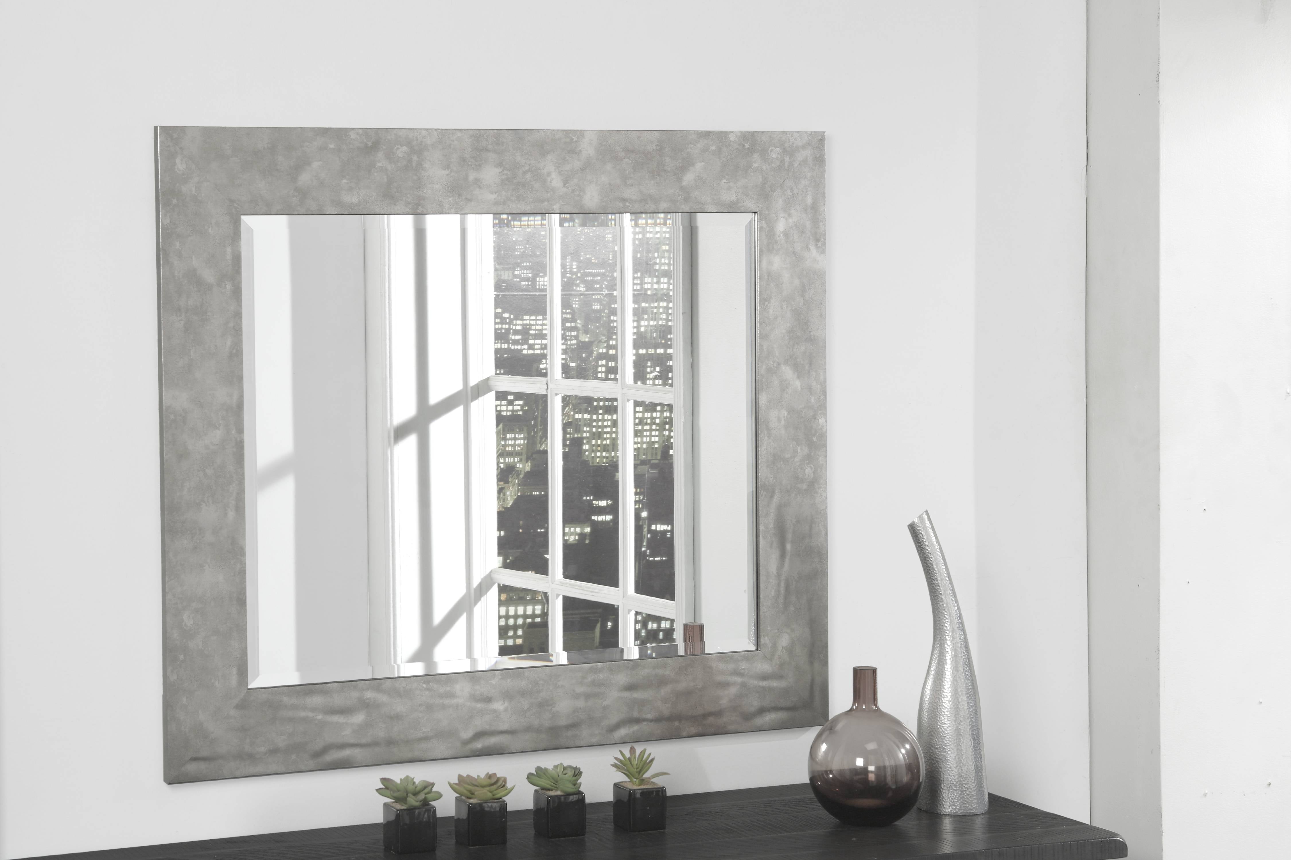 Hammered Metal 36" x 30" Wall Mirror