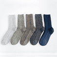 thumbnail image 1 of Twist Double Needle Socks Men's Parallel Line Extra Large Men's Socks Lined Thickened Warm Rabbit Wool Socks Mid-tube Socks Casual, 1 of 1