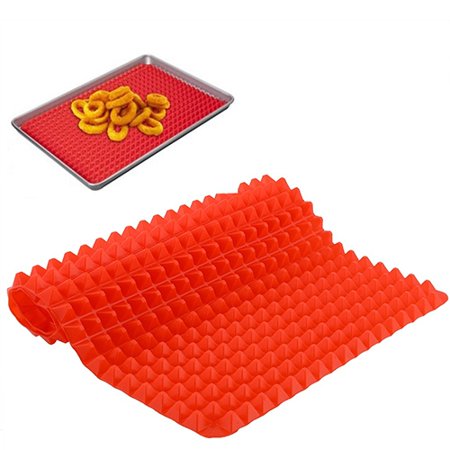 

SANWOOD Red Pyramid Pan Nonstick Silicone Baking Mat Mould Cooking Mat Oven Baking Tray