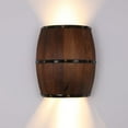 thumbnail image 3 of Antique Wood Wine Barrel Wall Light, Farmhouse Up and Down Indoor LED Wall Sconce for Bar Dining Room Decor, 3 of 9