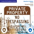 thumbnail image 5 of Private Property No Trespassing Brown Sign, 12x12 Aluminum, 5 of 8