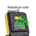 thumbnail image 3 of Luz de trabajo para acampar Cob, luz LED solar portátil con detección de carga USB, reflector para exteriores plegable y giratorio (amarillo + negro), 3 of 7