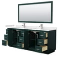 thumbnail image 3 of Wyndham Collection Miranda 84" Metal Double Bathroom Vanity in Green/Nickel, 3 of 7