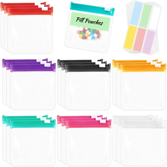 Stay Organized Anywhere with Clear Zipper Storage Bags Pill Bag Reusable Translucent Medicine Organizer, Small Pill Organizer Pouches, Self Sealing Travel Pills Packet with Slide Lock