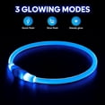 thumbnail image 3 of Teddy Run 2PCS USB Rechargeable LED Dog Collar - Light Up Adjustable Pet Collar With 3 Modes, 360° Glow Safety Collar For Small/Medium/Large Dogs - TPU Cuttable Puppy Collar For Night Walking (Blue), 3 of 7