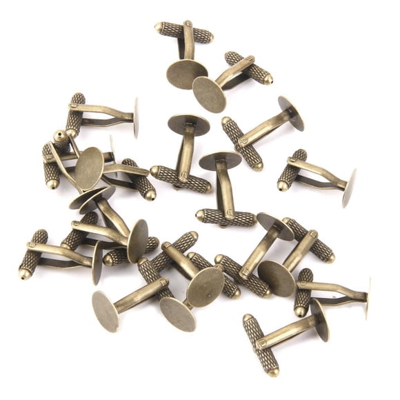 Sonducket 20 piezas bronce antiguo 12mm plano en blanco configuración gemelos gemelos Ropa, zapatos y accesorios Miscelánea