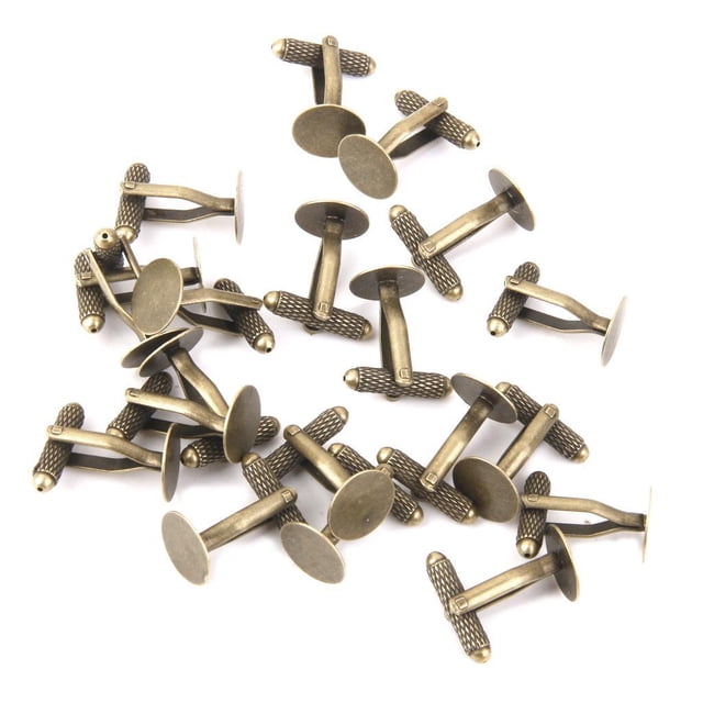 Sonducket 20 piezas bronce antiguo 12mm plano en blanco configuración gemelos gemelos Ropa, zapatos y accesorios Miscelánea
