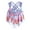 Blue, variant on Women Overlay Crisscross Feather Print Strappy Padded Swim Top Blue S
