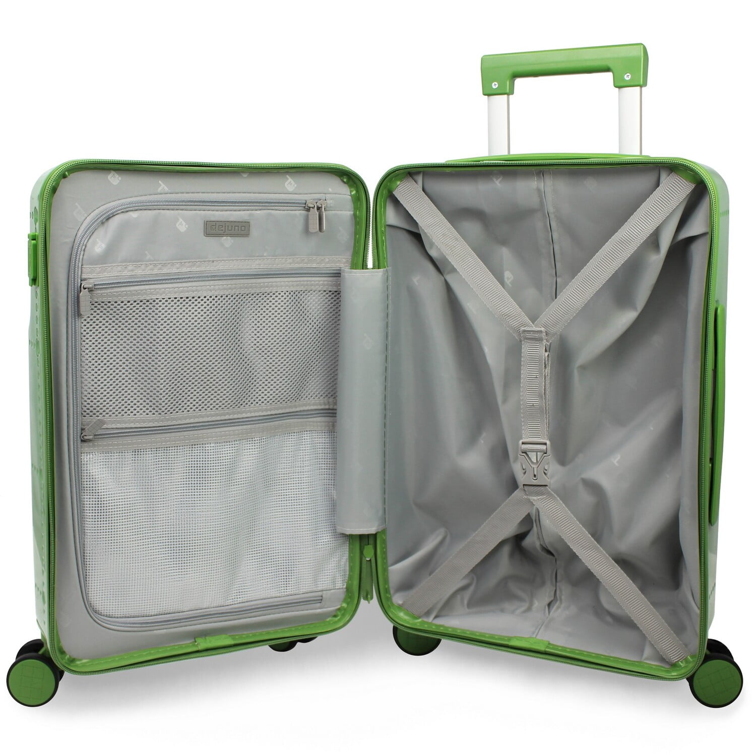 World Traveler Dejuno Avery Smart 20-Inch Carry-On Luggage with USB & USB-C Ports - Matcha