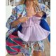 thumbnail image 4 of HH TRAF Conjunto de 2 piezas de moda femenina con cuello redondo, manga larga, bolsillo, ropa acolchada de algodón + pantalones cortos con cintura elástica con estampado de grafiti para mujer, 4 of 5