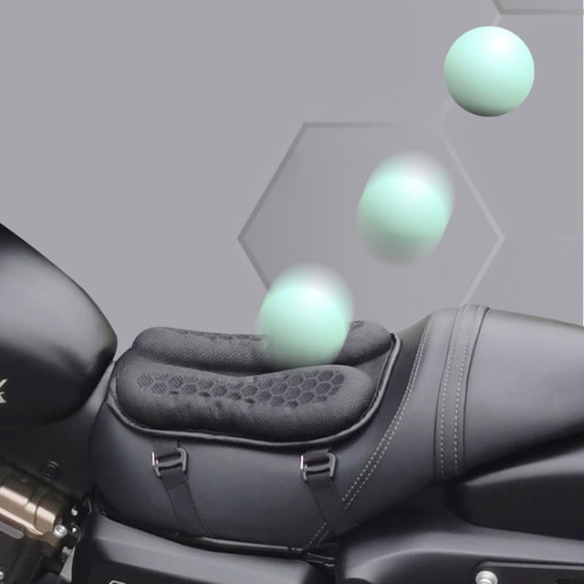 Cojín de asiento de motocicleta perfecl Con correa ajustable y respaldo antideslizante