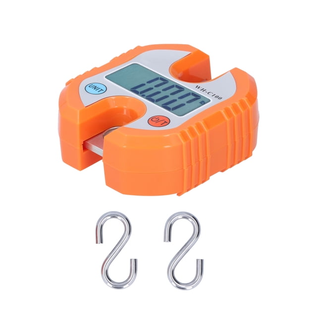 Mini grúa báscula gancho de pesaje herramienta para colgar con pantalla de doble precisión 150kg C100Orange