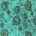 thumbnail image 1 of Ahgly Company Indoor Square Oriental Turquoise Blue Industrial Area Rugs, 7' Square, 1 of 4