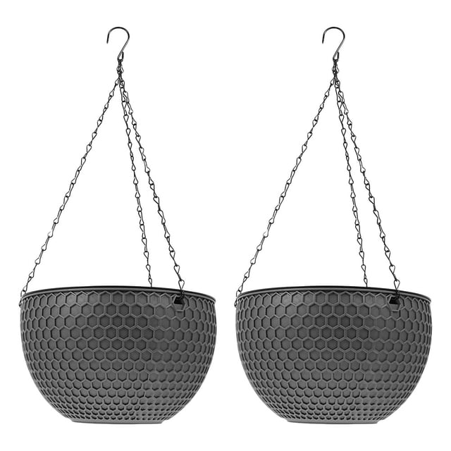 2 Pcs Paniers Suspendus en Rotin Nid d'Abeille pour Usage Intérieur Extérieur