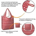 thumbnail image 4 of 5 Pack Foldable Shopping Bag,Red Christmas Pattern Reusable Grocery Bags with Pockets,Large Reusable Tote Bags with Handles Waterproof & Lightweight, 4 of 6