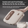 thumbnail image 6 of Adults Bento Lunch Box Set with Thermo Bag, 2800ML 316 Stainless Steel Bento Box, Leakproof 5-Compartment Lunch Box, Built-in Utensil and Sauce Container for Work, Dining Out, 6 of 6